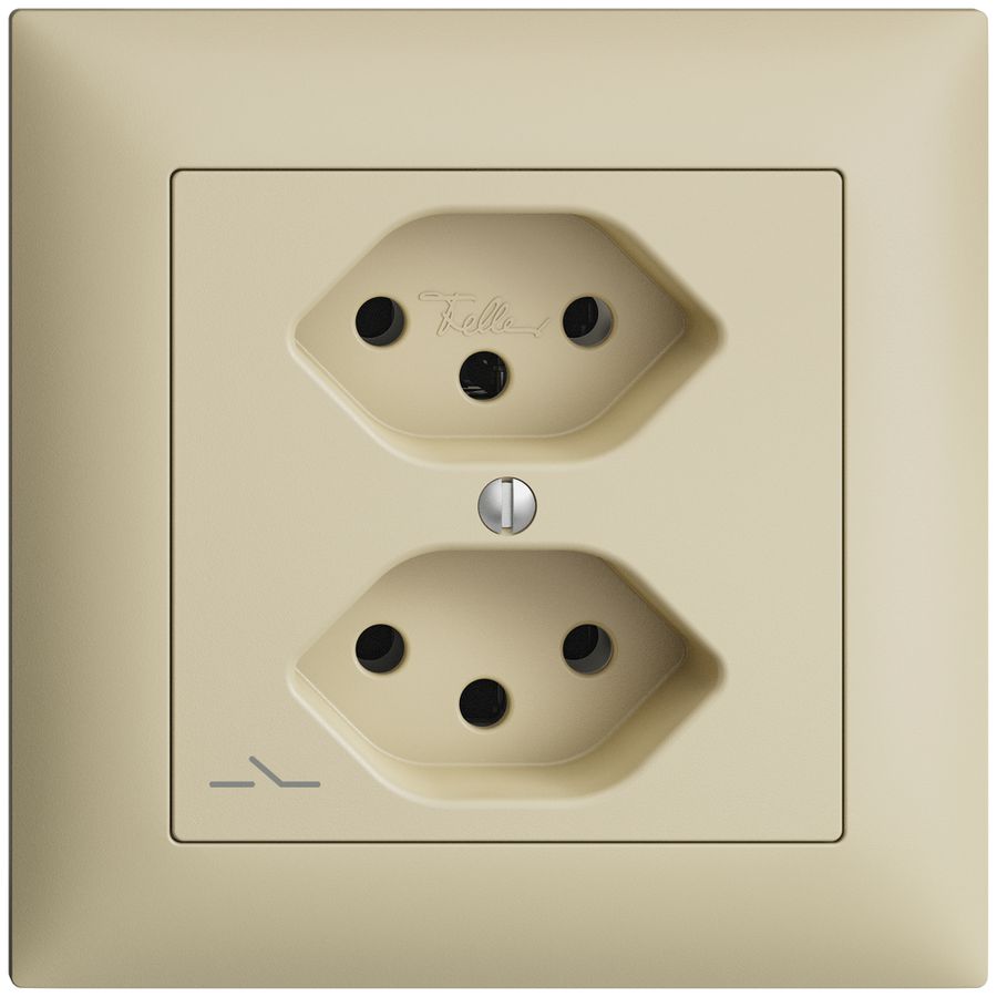 UP-Steckdose EDIZIOdue 2×T13 1×S vanille mit Shutter