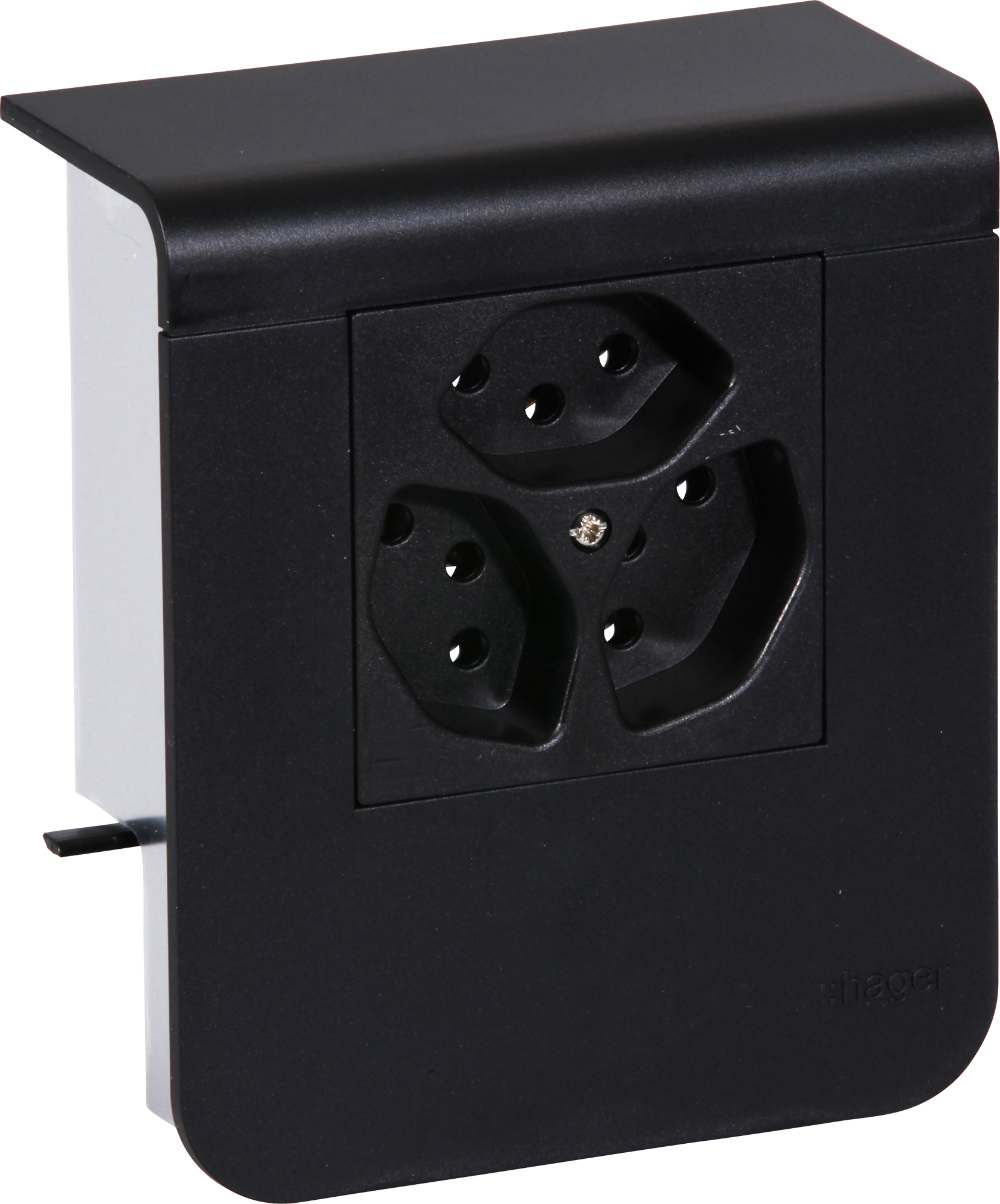 Support d'appareil Hager pour SL20055 noir, 3×T13