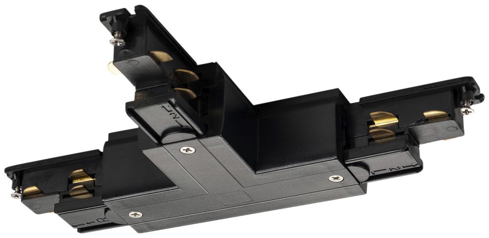 T-Verbinder SLV für AP-Stromschiene S-TRACK DALI 3-phasig, PE links, schwarz