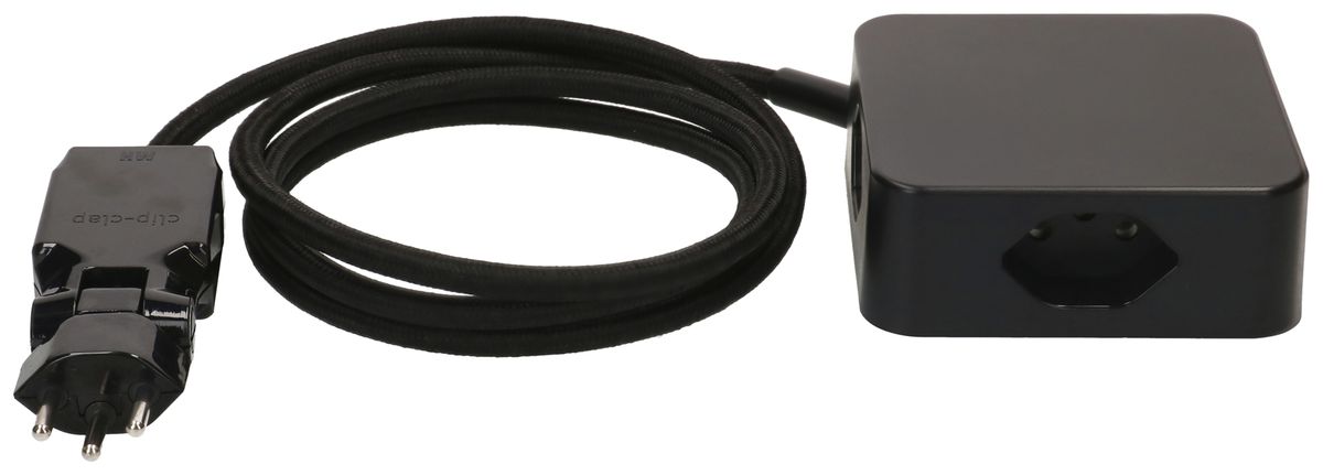 Mehrfachstecker MH Cube 4×T13 sz Kabel 2m sz