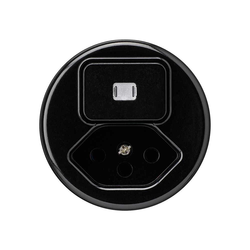 Einsatz zu UP-Leuchtkombination basico 6/1L +Typ 13 schwarz mit Kinderschutz