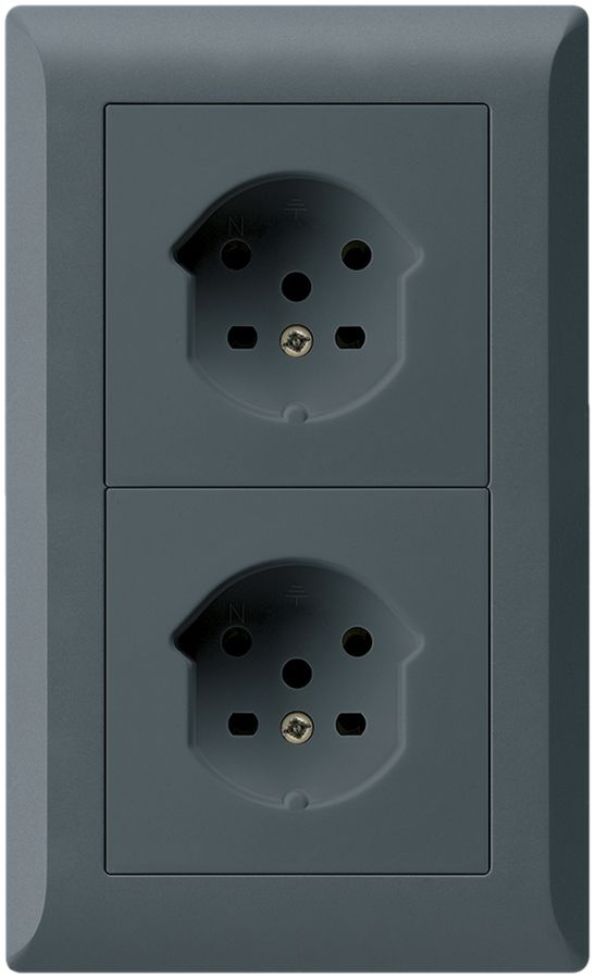 Combi INC 2×1 HA kallysto.line 2×tipo 15 con morsetti a innesto antracite