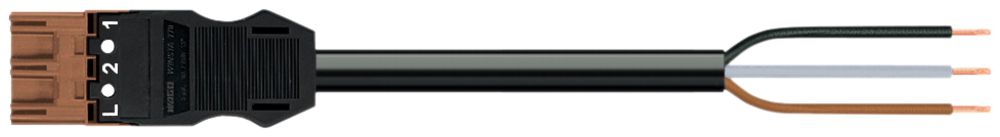 Anschlussleitung MIDI 3×1.5mm² 16A 250V 5m Cod.S Stecker-freies Ende braun Cca