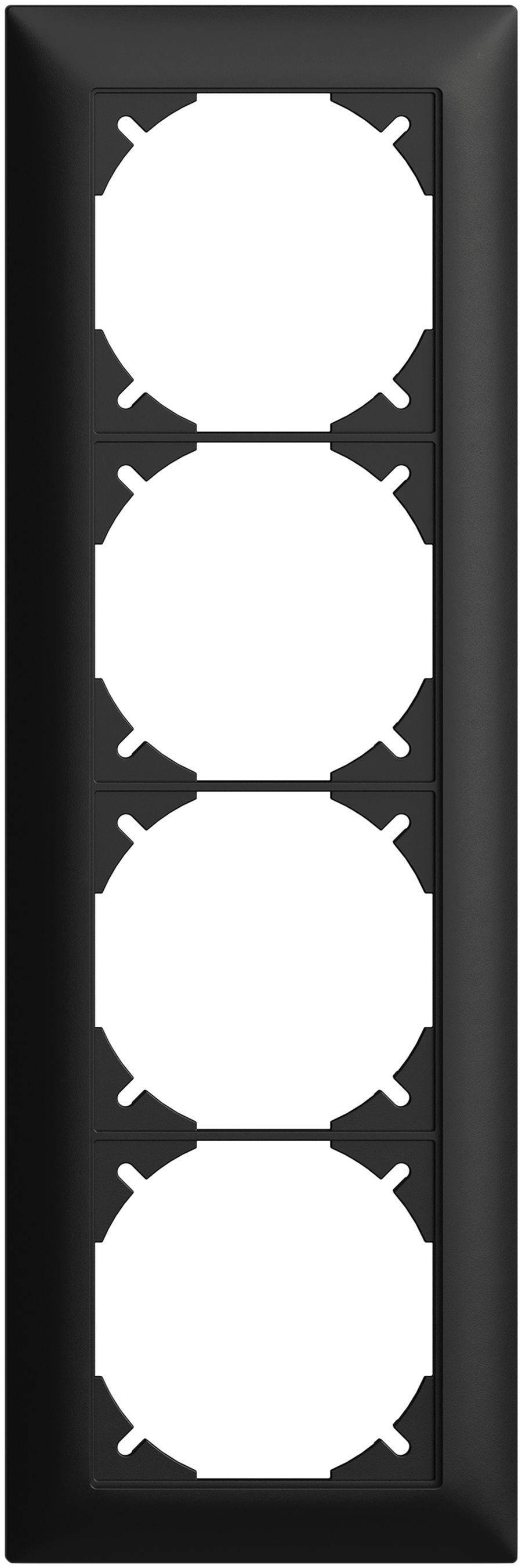 Telaio di copertura EDIZIOdue 4×1 nero