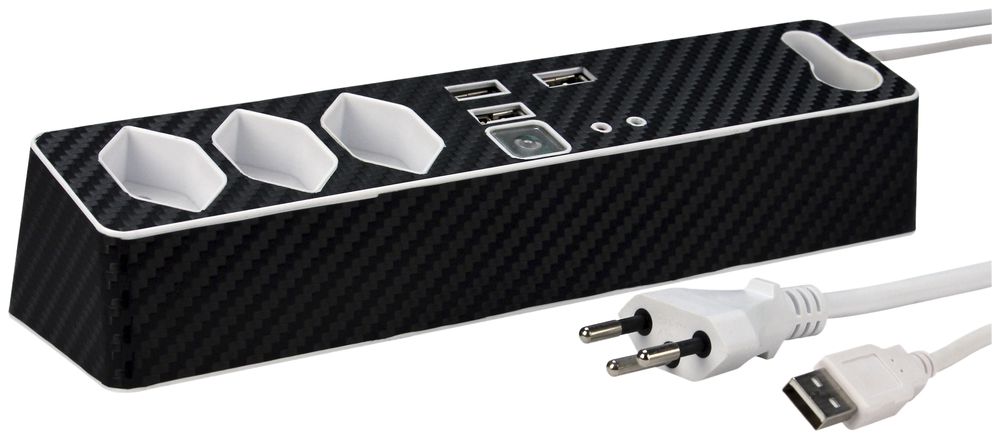 Prise multiple STEBA DESK CONTROL AGENT 3×T13+2×USB 2m