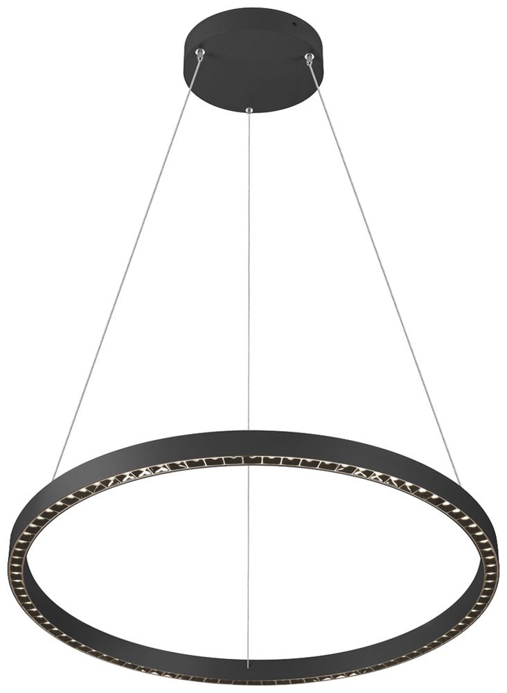 Lum.suspendu LED SLV ONE CUBE 80W 6500lm 940 DALI direct/indirect Ø805 noir