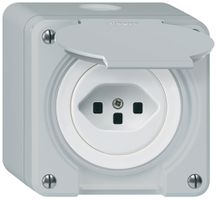 Prise AP robusto type 23 gris avec bornes à fiches