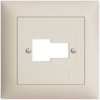 Frontset EDIZIOdue crema 88×88mm 1×TT 1×RJ45