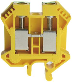 Durchgangs-Reihenklemme Woertz 6…16mm² 76A 1000V Schraub.2×1 G-Schiene gn/gb
