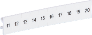 Zackband ZB 11…20 weiss längs bedruckt mit 10 Schildchen 5mm