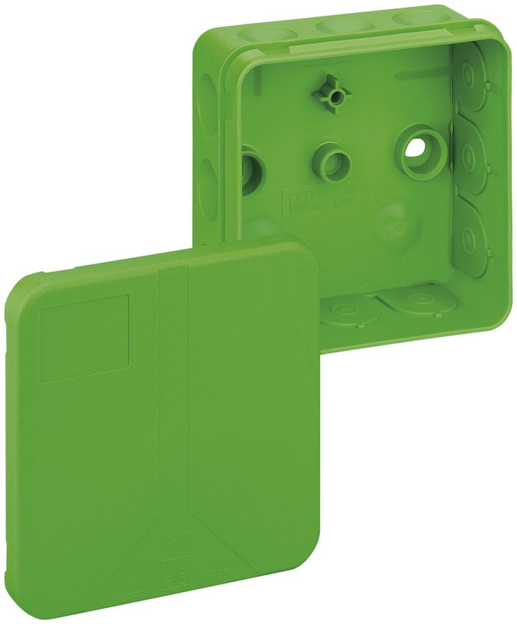 Scatola di derivazione AP 2K-12-L/gn, 85×85×37mm, IP55, verde