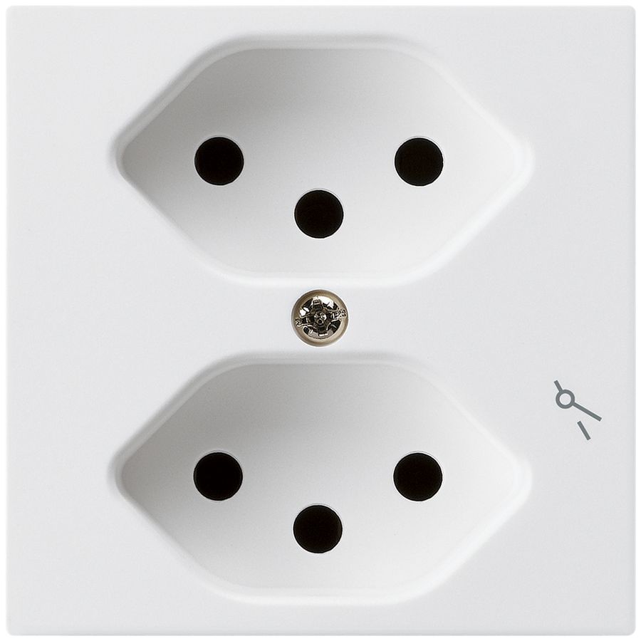 UP-Steckdose kallysto 2×T13/1 weiss mit Kinderschutz