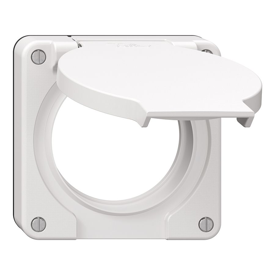 Deckel mit Klappdeckel NEVO Ø60mm für FI-Steckdose ws (Dicht.sz)