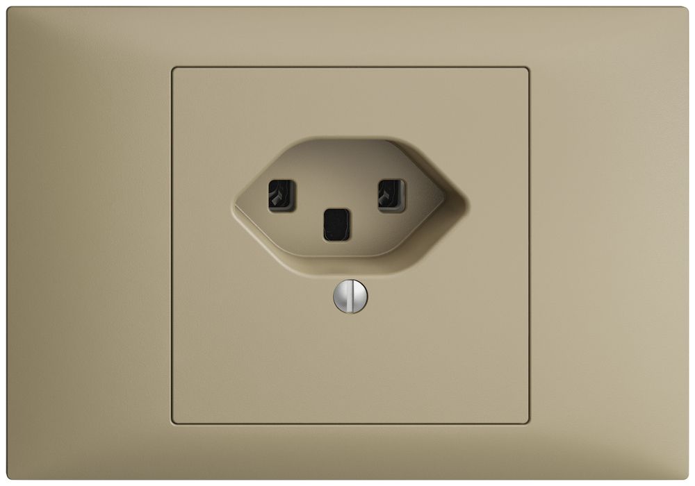 EB-Steckdose EDIZIOdue T23 16A sand, Schraubklemmen
