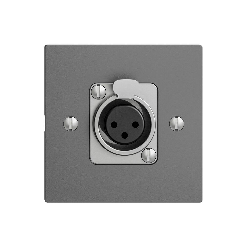 UP-Montageset EDIZIOdue für XLR dunkelgrau