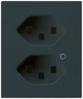 FLF-Steckdose Hager 2×Typ 23 beleuchtet D schwarz