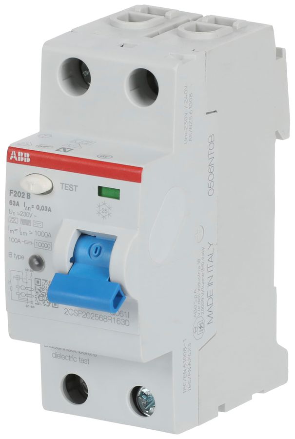 Interrupteur différentiel proM compact 1PN type B, 63A 30mA 2UM légèr.retardé