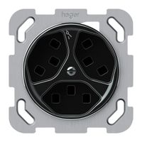 UP-Steckdose origin 3×Typ 23 1×S 16A 230V 77×77mm schwarz