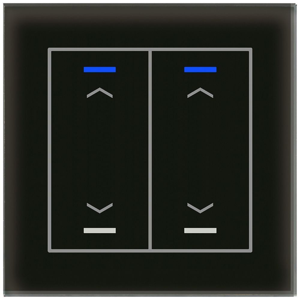 Pulsante KNX RGBW INC MDT BE-GTL20S.A1S 2t/4a vetro nero "persiana"