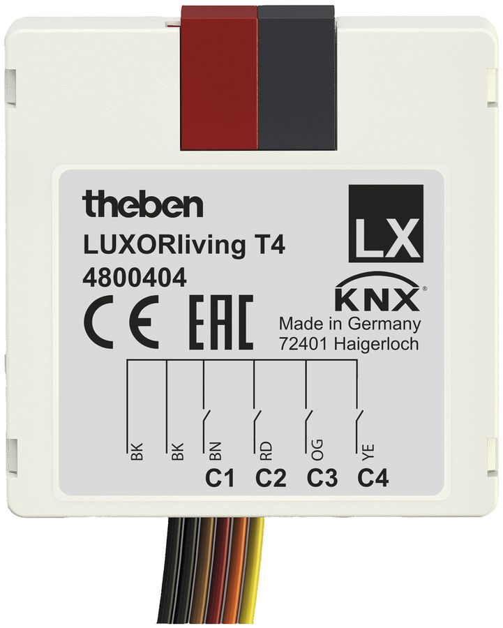 Interface pour poussoir KNX INC Theben LUXORliving 4-canal