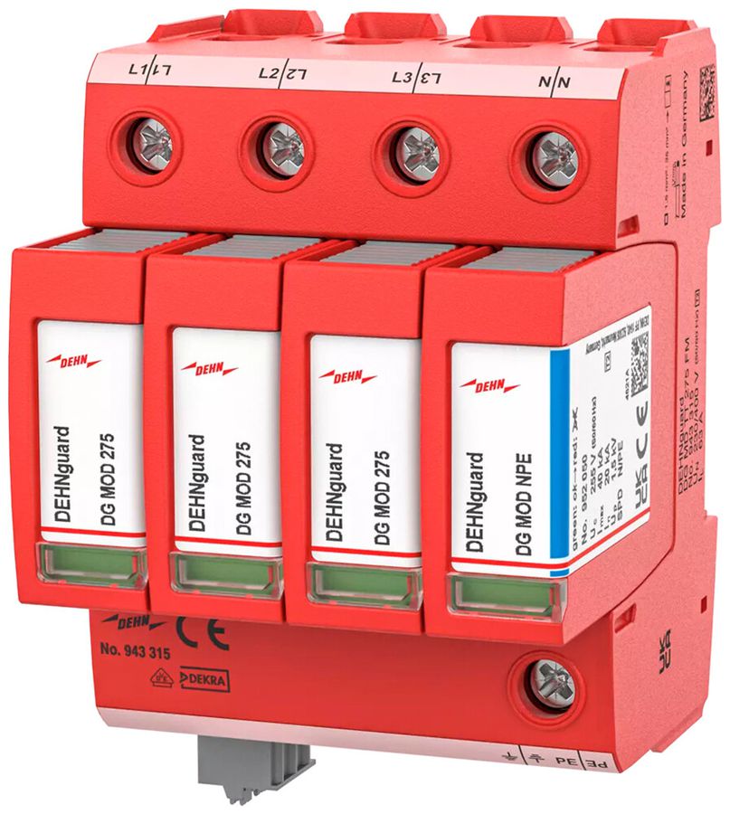 Parasurtension DEHN/elvatec DEHNguard MD FM TT 4P 230V 125A 63A 4 UM