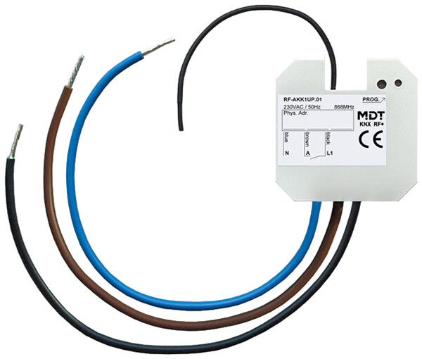 EB-Schaltaktor KNX RF+ MDT RF-AKK1UP.01 1-Kan 10A 230VAC