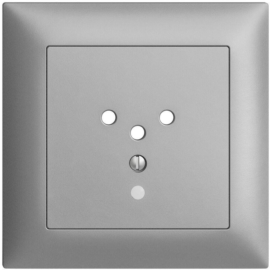 UP-Frontset EDIZIOdue T12 silver 88×88mm mit Linse für Steckdose