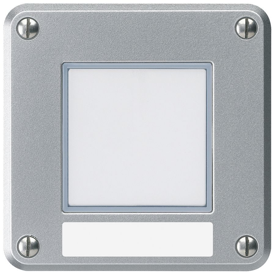 Sonnerie-Drucktaster Hager robusto IP55 mit Bezeichnungsschild aluminium