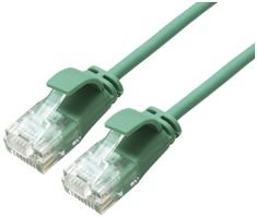Cavo patch RJ45 ROLINE Slim, cat.6A U/UTP, tondo, verde, 0.15m
