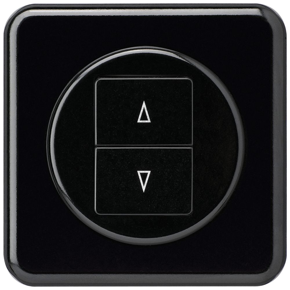 UP-Frontset basico schwarz 86×86mm für Storenschalter/taster 2-fach