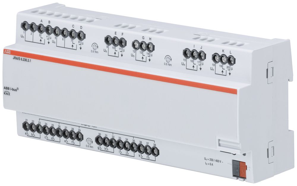 Attuatore di tapparella/serranda AMD ABB KNX 6 volte 230VAC, 12 entrate binarie