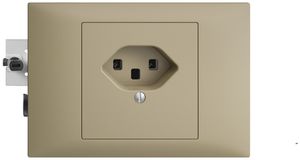 EB-Steckdose EDIZIOdue T23 16A sand 53mm, Schraubklemmen
