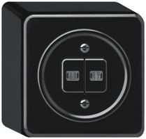 Interrupteur à poussoir lumineux AP origin sch 1 (3+3) 2×LED 88×88×54mm noir