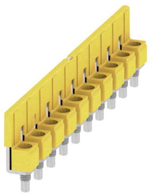 Connexion transversale Weidmüller WQV 10/10 vissé 10L pas 9.9mm isolé 63A jaune