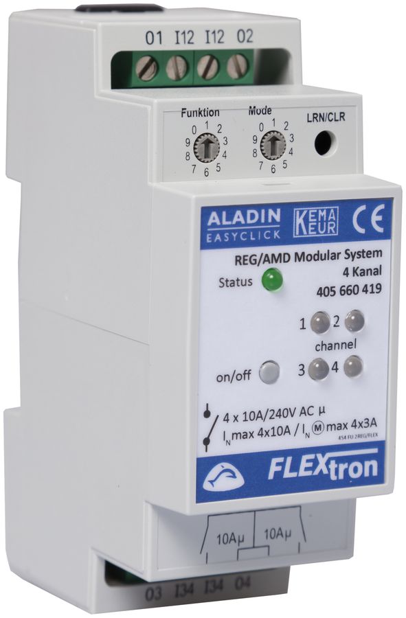 REG-Schaltaktor ALADIN EnOcean 4-Kanal, ohne SPV