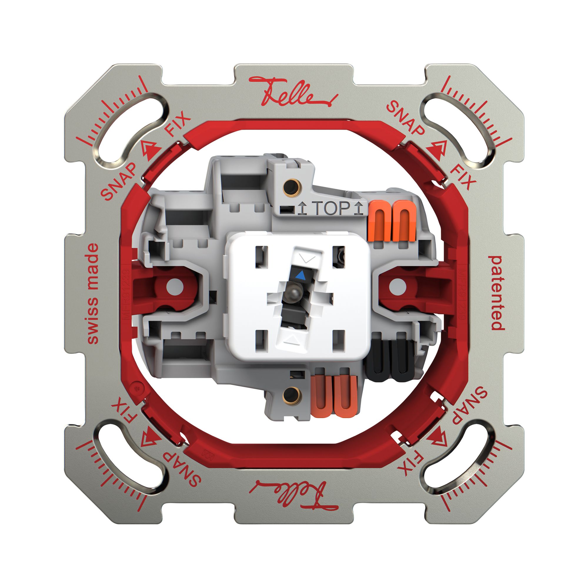 Interrupteur à poussoir lum.ENC Feller SNAPFIX® 3/1L lent.lat.LS bl