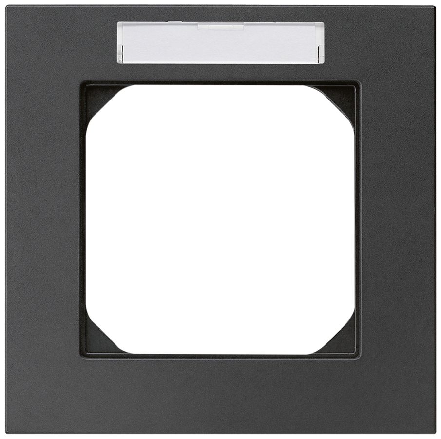 UP-Abdeckrahmen kallysto.pro 1×1 schwarz 94×94mm mit Beschriftungsrahmen