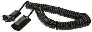 Verlängerung MH, T12 Clip-Clap/T13, Td 3×1mm² 4m spiralisiert, schwarz