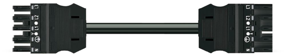 Verbindungsleitung MIDI 5×2.5mm² 20A 400V 5m Cod.A Buchse-Stecker schwarz Cca