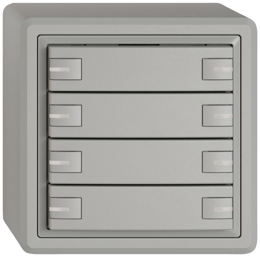 Pulsante KNX RGB AP EDIZIO.liv SNAPFIX® sensore temp.RGB-LED 8× com.1T grc