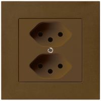 UP-Steckdose kallysto.pro 2×T13 braun mit Kinderschutz