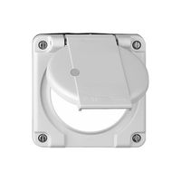 Deckel zu 3×Steckdosen FH weiss, mit Linse