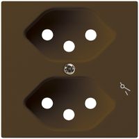 Frontplatte kallysto 2×T13/1 60×60 braun für Steckdose 2×T13/1