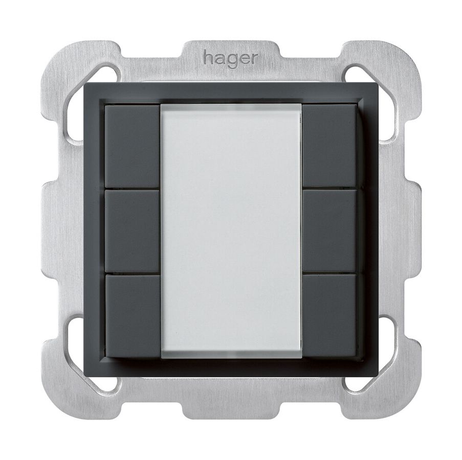 Poussoir universel ENC 6×KLA B avec LED anthracite