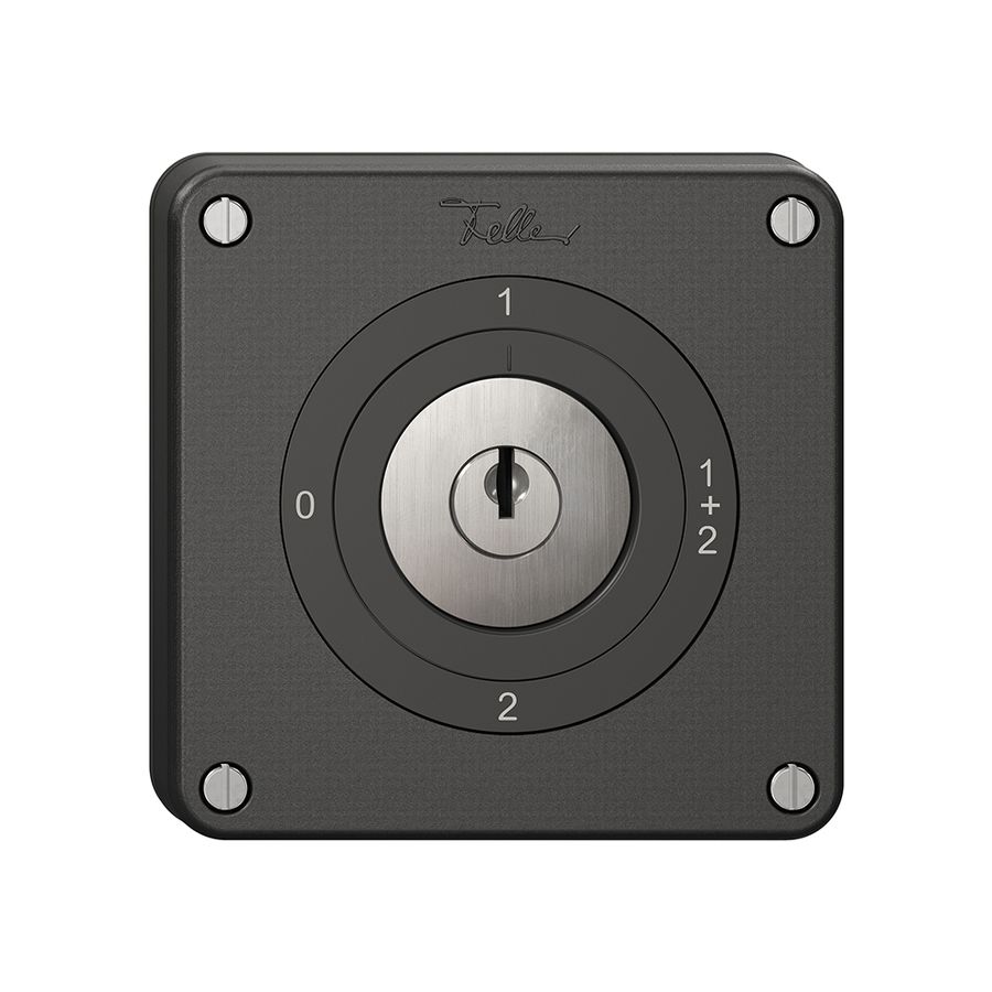 Interrupteur rotatif NEVO, 1/1 L, avec serrure&2 clés, KS, 0-1-1+2-2, noir