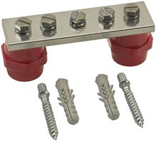 Potenzialausgleichsschiene 1-reihig Flury PA 25, Cu verzinnt 3×M6