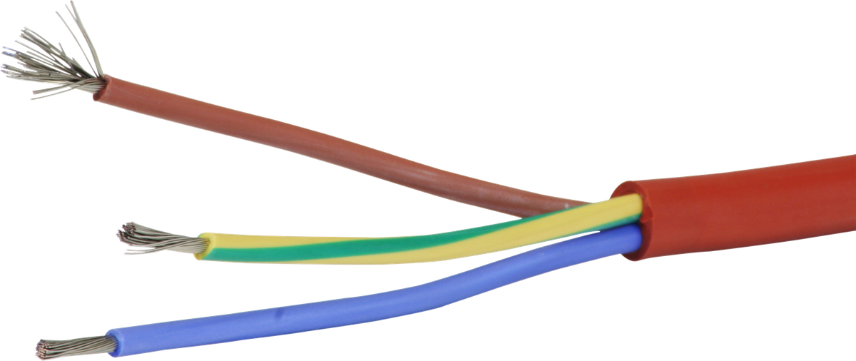 Silikonkabel 3×2.5mm² LNPE rot Eca