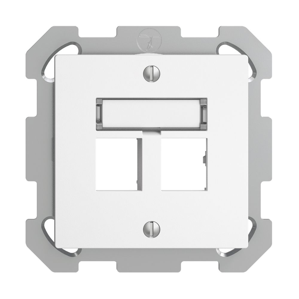 Kit de montage ENC EDIZIOdue sortie droite, pour 2×RJ45 freenet, blanc