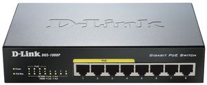 Switch D-LINK DGS-1008P, 8-Port 2000Mbit/s PoE+