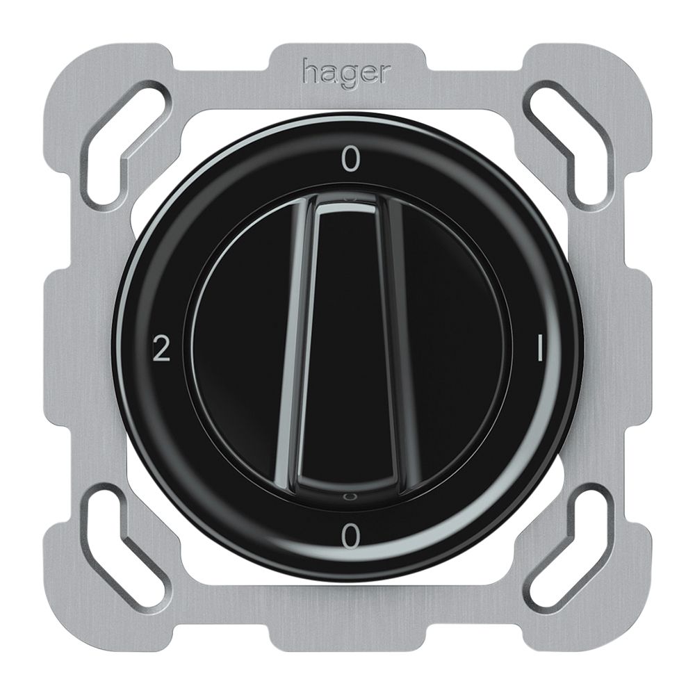 UP-Drehschalter origin Umschalter 2/1L 16A 250V 0-1-0-2 77×77mm schwarz